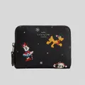 Coach Disney X Small Zip Around Wallet With Holiday Print Black Multi Rs-cn028
