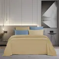 Marie Claire Morpheus Solid 100% Cotton 950tc Fitted Sheet Set - Sand, Single