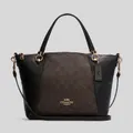 Coach Kacey Satchel In Signature Canvas Brown Black Rs-c6230