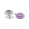 Marzthomson Oval Swirl Purple Enamel Cufflinks A3