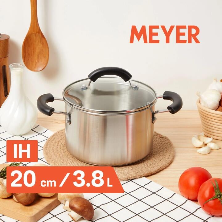 Meyer Ih Stainless Steel 20cm | 3.8l Saucepot With Glass Lid