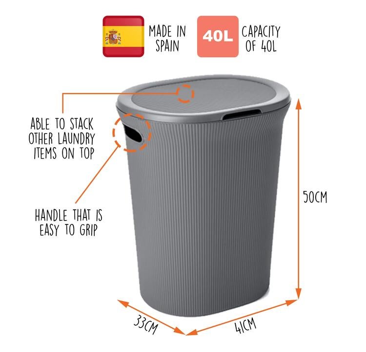 Tatay T0100.01 Laundry Hamper Baobab 40l (White)