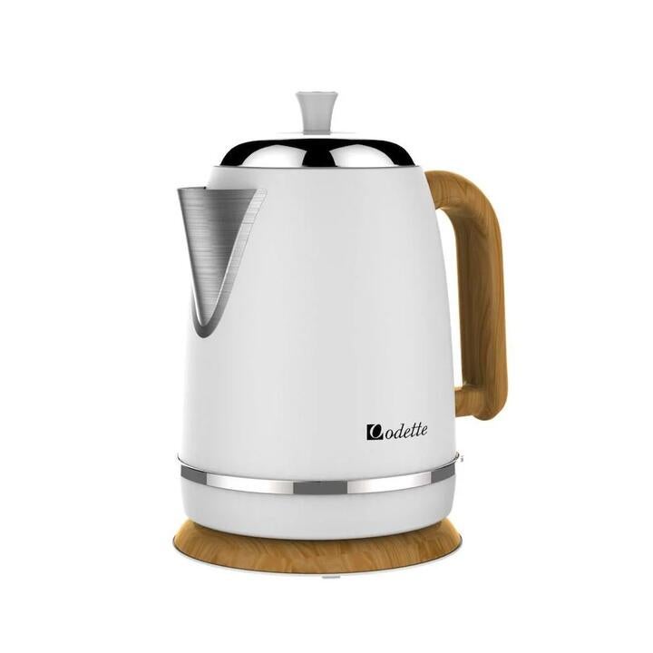 Odette Streamline Series 1.7l Stainless Steel Electric Kettle (White), White