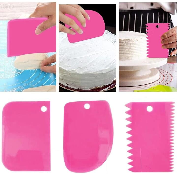 Stitches And Tweed Stitchesandtweed Reusable Pastry Bag Silicone Piping Tool Kit Cake Decoration With Cake Scraper - Fuscia Pink
