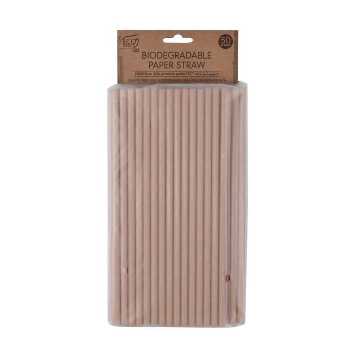 Eco Basics Biodegradable Paper Straw 50pc