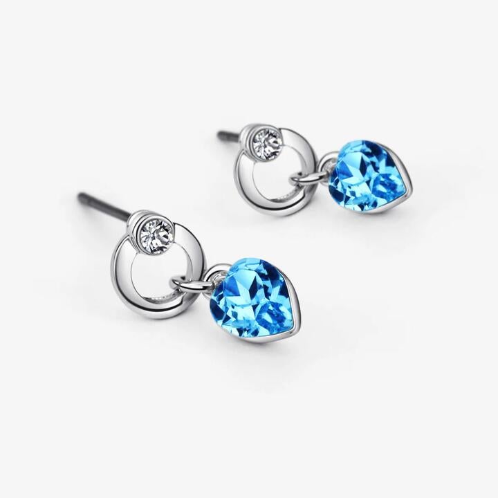 Lush Addiction True Heart Earrings, Aquamarine