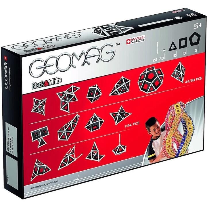 Geomag Black & White Magnetic Construction Toy Set (68pcs)