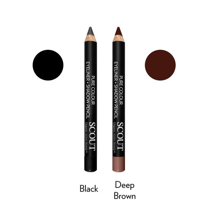 Scout Organic Active Beauty Dual Eye Liner + Shadow Pencil - A Clever 2 In 1 - Brown (Expiration End Dec 2026)