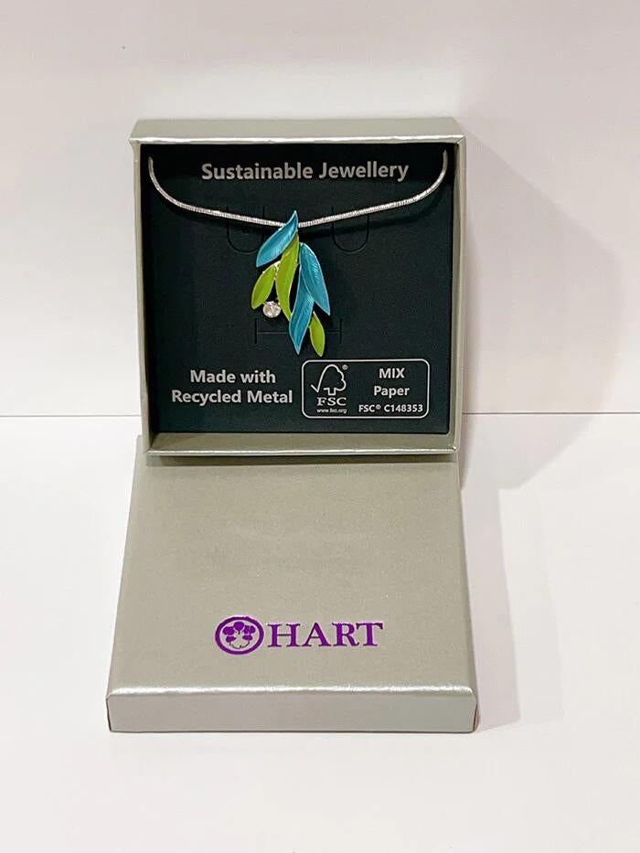 Hart Blue-green Chrome Leaflets Necklace & Earrings Series