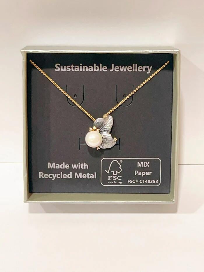 Hart Butterfly White Pearl Black Leaf Jewellery Series
