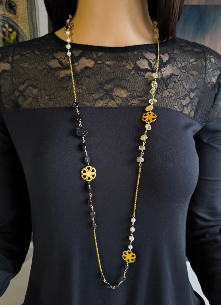 Lee Jane Art Black Gold Delight Necklace