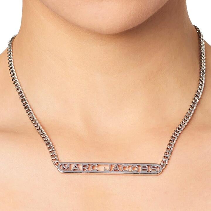 Marc Jacobs Monogram Chain Necklace In Silver J305m03fa22