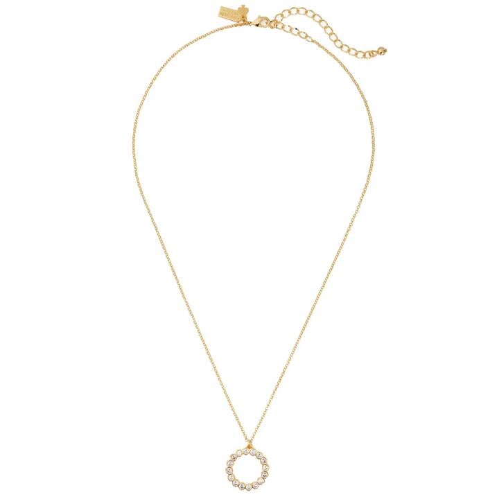 Kate Spade Full Circle Mini Pendant Necklace In Clear/ Gold O0ru2384