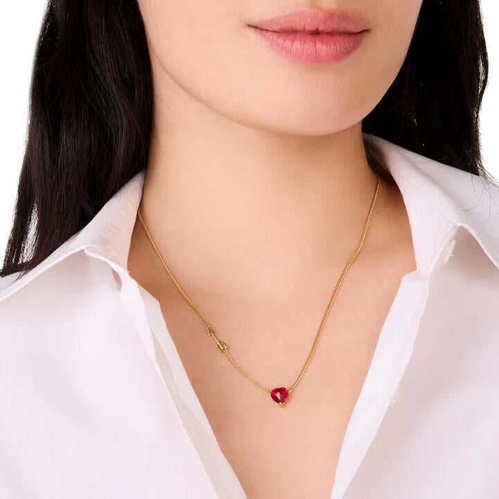 Kate Spade Lovestruck Heart And Arrow Necklace In Red Kl102