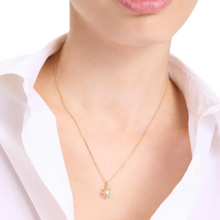 Kate Spade Bursting Blooms Pendant Necklace - Yellow Gold Kk484