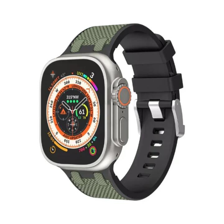 Wiwu Wi-wb015 Kylin Silicon Watch Band For Iwatch 44 / 45 / 49mm, Fluorescent Green