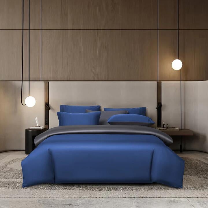 Canopy Creek Navy/grey Bedset 100% Lyocell, Super Single