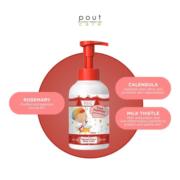 Pout Care Yuzu Superstar Natural Face & Body Foam 500ml
