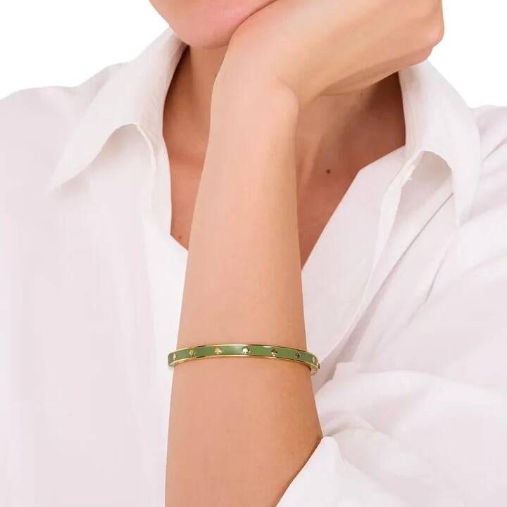 Kate Spade Spot The Spade Enamel Hinged Bangle Bracelet - Ks Green Kj727