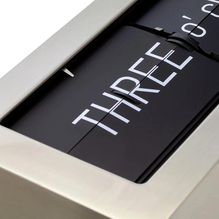 Nextime Flip Table Clock 16.7x36cm Metal, Step Movement (Silver), Silver