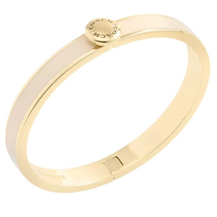 Coach Rivet Enamel Hinged Bangle - Gold/ Chalk Cbw22