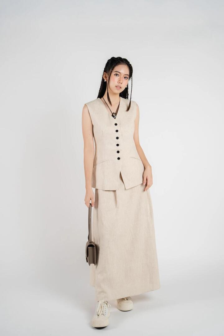 Poplin Modish S2 (Linen Vest Set W Skirt), M