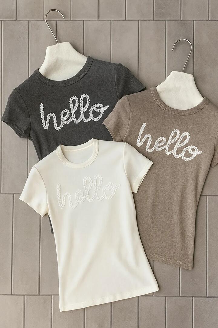 Poplin Hello Top, Gray