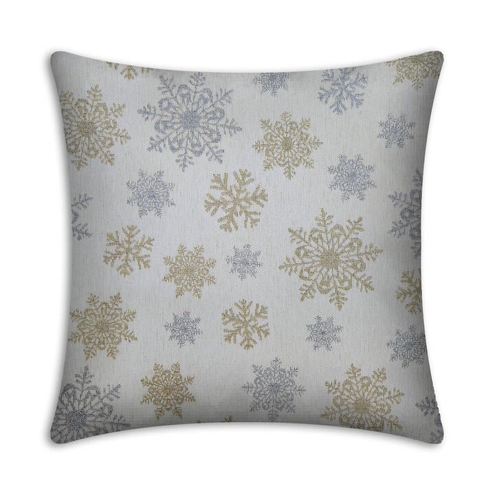 Rapee Snowflakes Cushion Cover | Woven Chenielle - 45 x 45 Cm