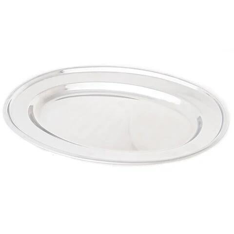 Zebra Oval Plate 14", Silver