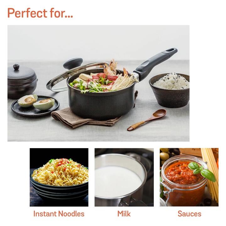 Meyer [] Ih Nonstick 16cm Saucepan With Glass Lid - Cook'n Look
