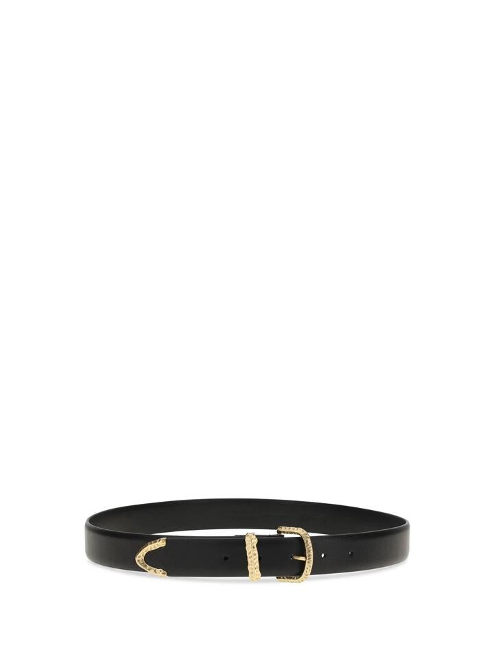 Pinko Leather Belt - Black-antique Gold, M