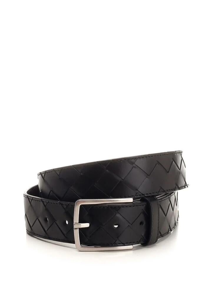 Bottega Veneta Classic "Intreccio" Belt - Black, 100