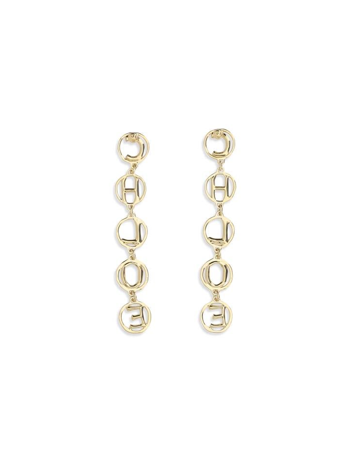 Chloé Script Drop Earrings - Vintage Gold, UNI
