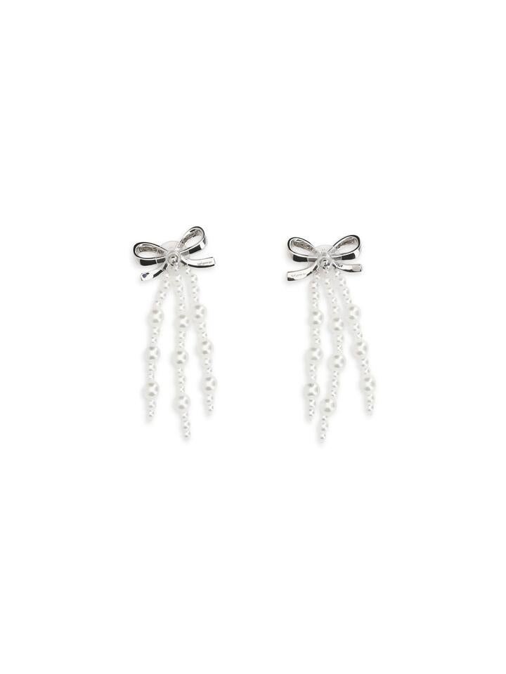 Self-portrait Cascade Bow Earrings With Pearls, UNI