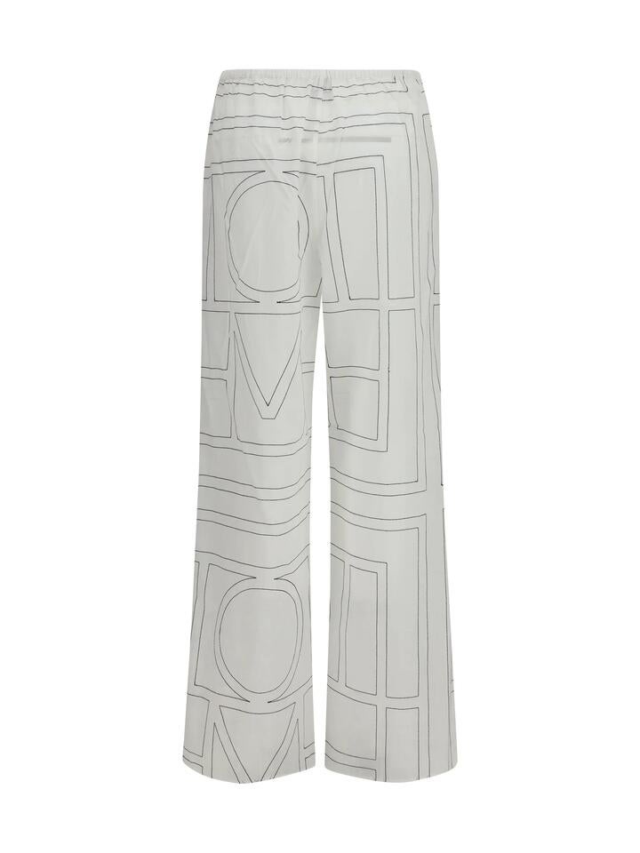 Toteme Monogram Pants - White/black, 36