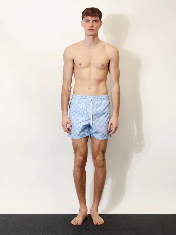 Gucci Gg Nylon Swim Trunks - Azure Mc, 52