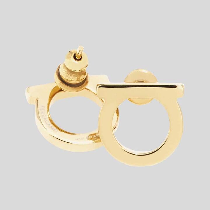 Salvatore Ferragamo Ferragamo Gancini Earrings (L) Gold Color Rb-696429