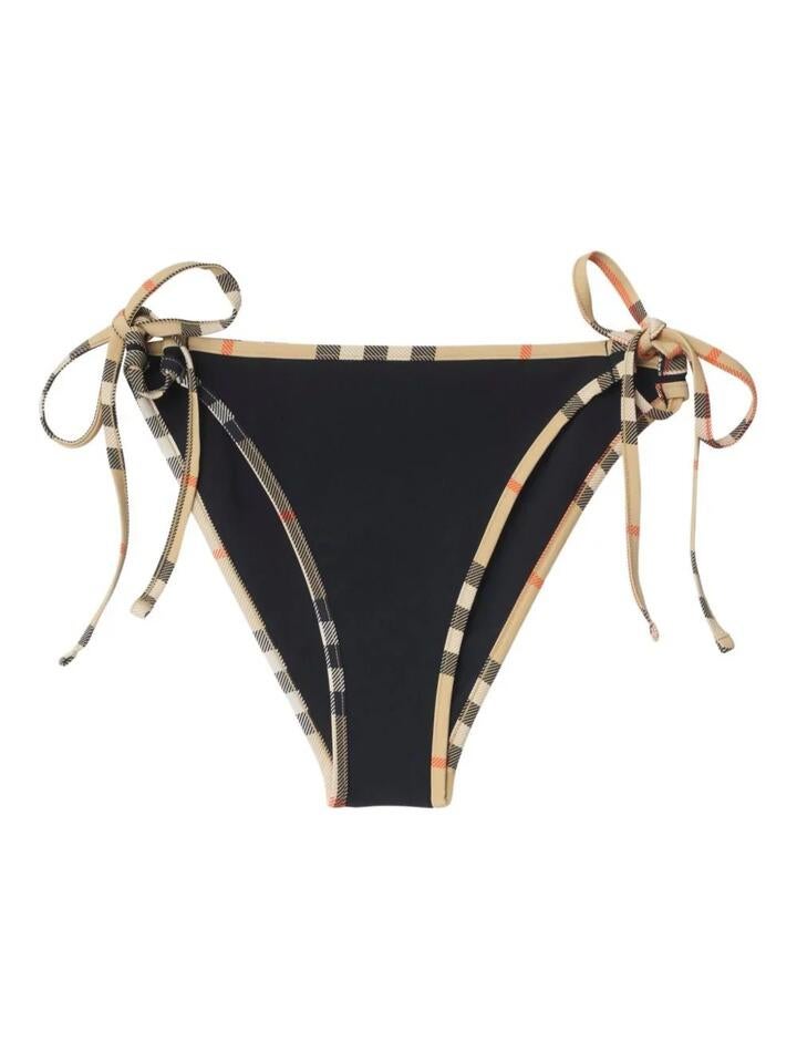 Burberry Bikini Bottoms With Check Edges - Black, L