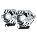 2pcs U5 3000LM 125W Upper Low Beam Motorcycle Headlight LED Motorbike Spot Lamp