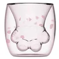 3D Double-layer Cat Paw Cup High Temperature Resistant Glasses Mug