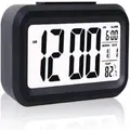 Digital Smart Alarm Clock with Automatic Sensor,Date & Temperature, Alarm Clocks, Alarm Clock for Students, Alarm Clock for Home, Alarm Clock for Bedroom- (Black)
