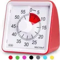 60-Minute Visual Timer, Classroom Countdown Clock, Silent Timer for Kids and Adults, Time Management Tool for Teaching (Red)