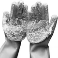 Cleaning Sponge Gloves, Dishwashing Gloves Washing. 1 Pair (13.6" Large)