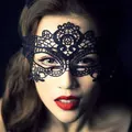 Women's Black Lace Mask Party Ball Masquerade Fancy Dress Masks (2 Pack)