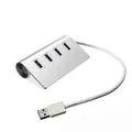 4-Port USB 3.0 Unibody Aluminum Portable Data Hub with 2ft USB 3.0 Cable for Macbook,Notebook PC,Mobile HDD and More(Silver)