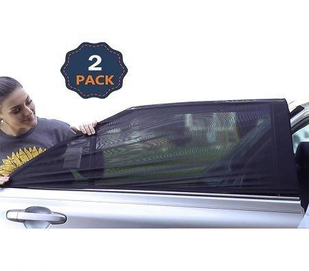 Car Window Screens Camping Mosquito Net UV Protection Set 2Pcs Medium 91x43cm Privacy Travel Outdoor