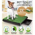 Dog Toilet Puppy Pad Trainer Indoor Pet Bathroom House Potty Training Pee Tray with 2 Mats Large