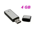 V01 Mini U Disk Digital Voice Recorder Key Chain - Black (4GB)