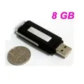 UR08 USB 2.0 Rechargeable Flash Drive Voice Recorder - Black (8GB)
