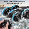 2022 Amphibious Remote Control Road Truck Stunt Car Waterproof RC Car for Birthday Christmas Gifts Water Beach Pool Toy Blue